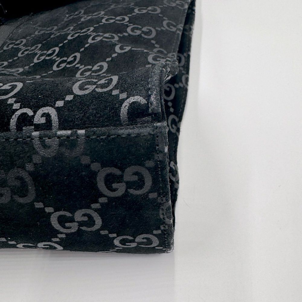 Auth Gucci Black Guccisima Suede Shoulder Bag - Picture 11 of 16